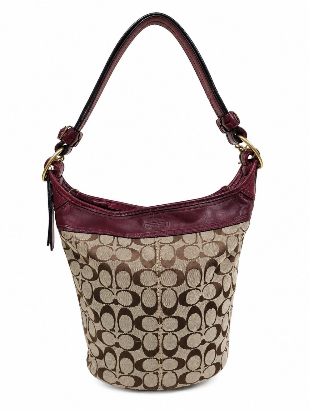 ****SOLD****Vintage Coach Tan Bleeker Signature Canvas Bucket Bag